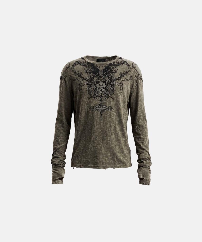 BADBLOOD T.M.V. Skull Workshop Long Sleeve - Khaki