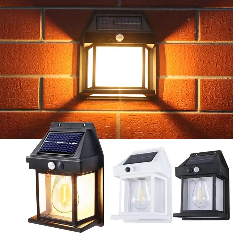 Solar Lights Outdoor Exterior Wall Lamp Retro Motion Sensor Atmosphere Lighting Solar Powered Desk Table Lamp for Home Decor