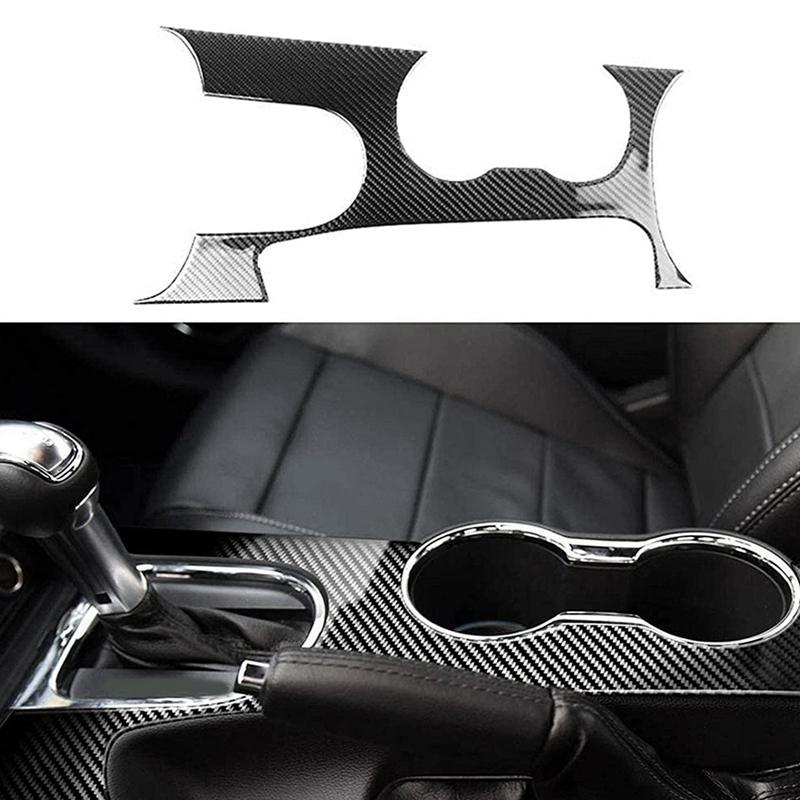 1 Piece Gear Shift Panel Interior Center Gear Shift Panel Carbon Fiber For Ford Mustang 2015-