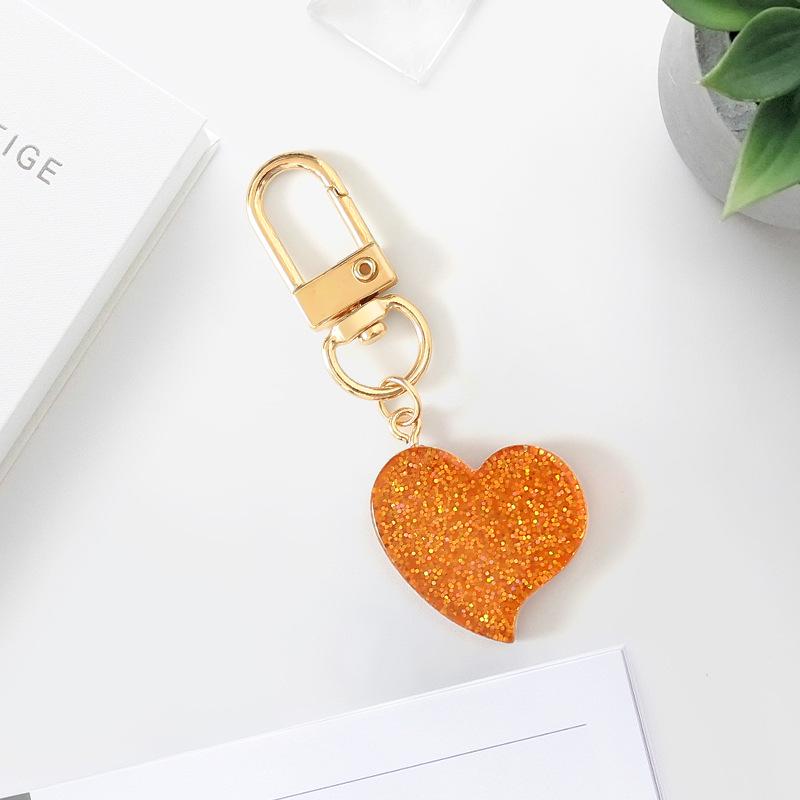 Брелок и подвеска на сумку из смолы с блестками в виде персикового сердца