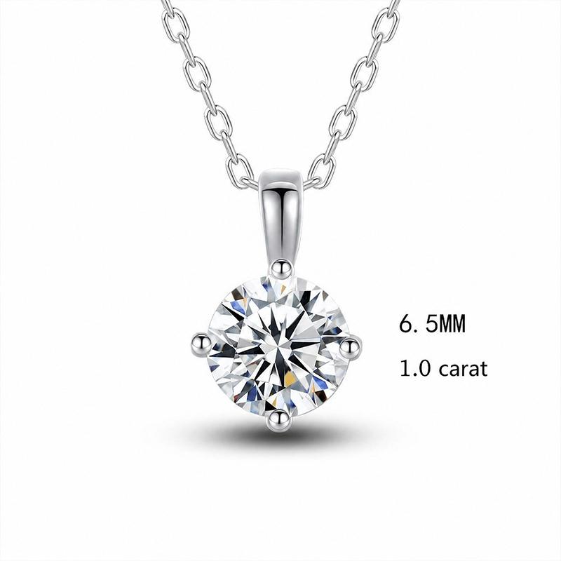 Moissanite Pendant Necklace for Women for Daily Wear, Classic Round Solitaire Jewelry Gift for Wedding and Anniversary