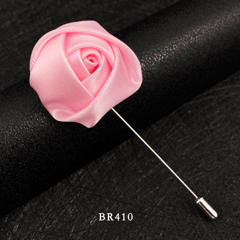 Handmade Multi-Color Rose Fabric Brooch Pin for Men's Suits - Korean Style Accessories