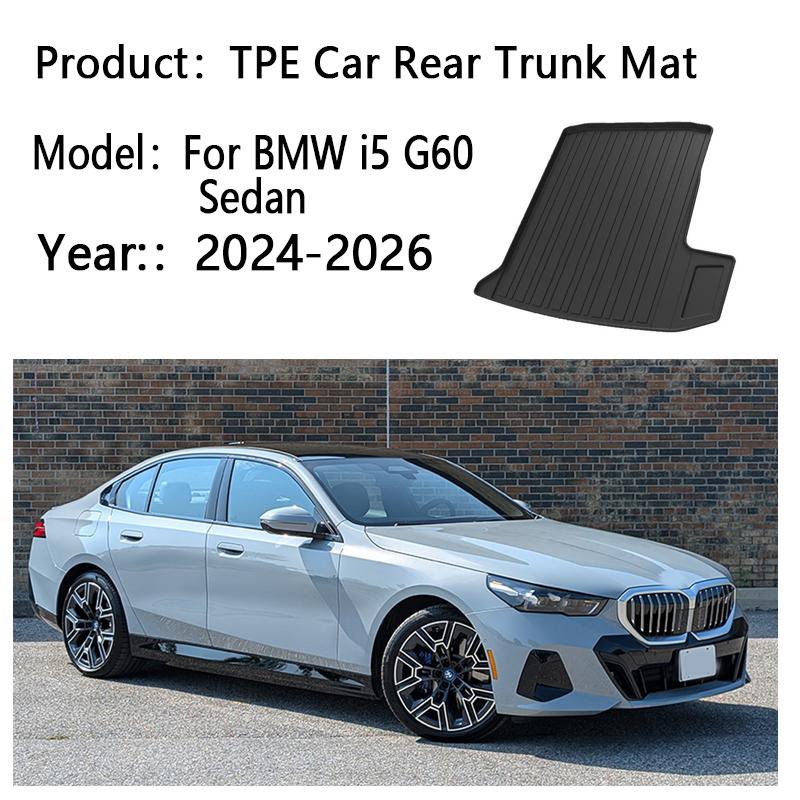 Car Rear Trunk Mat For BMW i5 G60 2024 2025 2026 Sedan TPE Carpet Storage Pad Cargo Tray Cushion Boot Mats Car Accessories