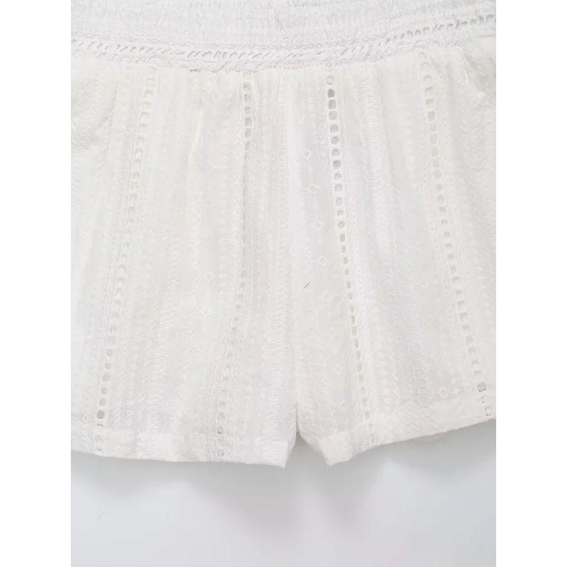 Jnleaog Summer New Women's Clothing Fashion Style Cut Out Embroider High Waist Casual Shorts 8741229 250