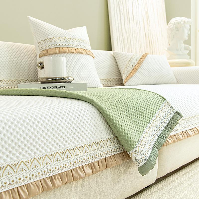 Light French Cool Bean Sofa Cushion Summer Mat Cushion Summer Non-Slip Leather Sofa Cover Towel