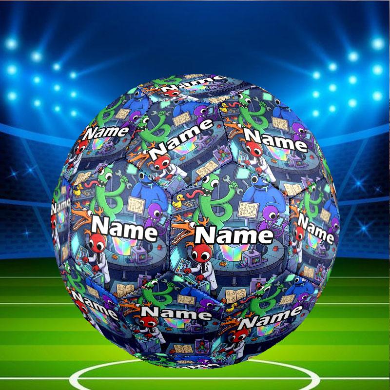 Custom Name Personalized Game Rainbow Friends Print Size 5 Soccer Ball Training & Match Football, for Team, Kicking, Gift for Football Enthusiasts