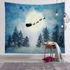 Nordic Christmas Tapestry Watercolor Christmas Tree Print Bedside Hanging Cloth Bedroom Background Cloth