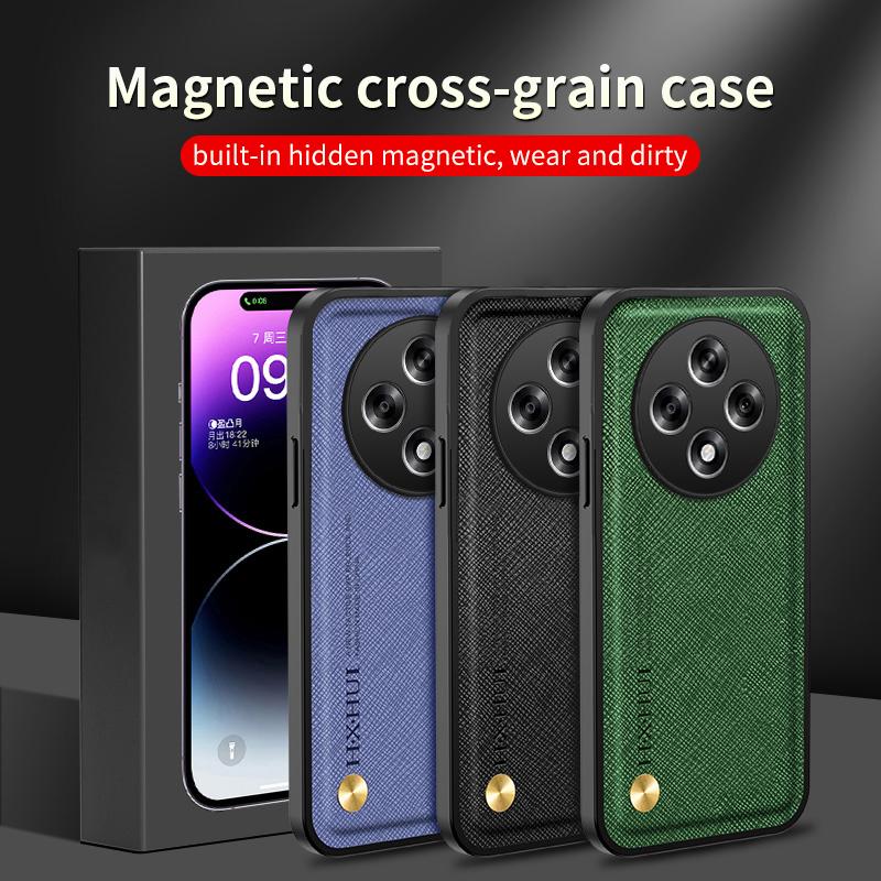 Luxuriöse echte klassische Lederhülle mit Textur für Oppo Reno12 Ultra Cover Schutzhülle Leichter Schutz Business Vollständige Schutzhülle