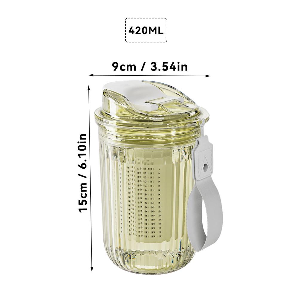 Portable Transparent Plastic Water Bottle With Tea Strainer&Rope Travel Sport Drinking Cup Heat-Resistant Drinkware