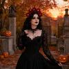 Layered Fabric Flower Headband Halloween Floral Headband, Handmade 3D Shape Widened Fit Non-slip Wide Band Hair Hoop, Non-Slip with Pumpkin