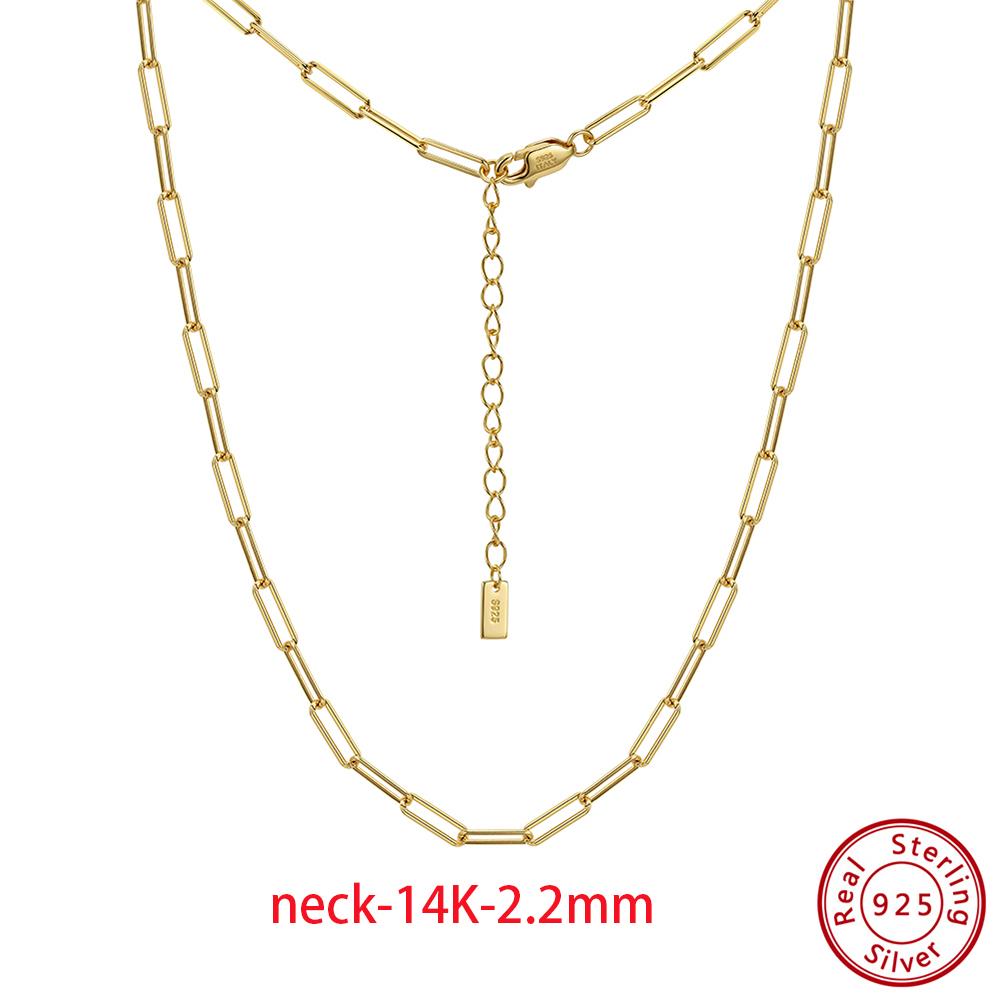 Effie Queen 925 Sterling Silver Paperclip Chain Choker Unisex Adjustable Paper Clip Chain Necklace High Quality DIY Jewelry SC89