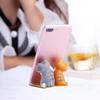 Cyrank Cell Phone Stand, Cute Cat Smartphone Stand Phone Holder Cute Animal Desktop Decor Portable Phone Stand for Phones Tablets(C)