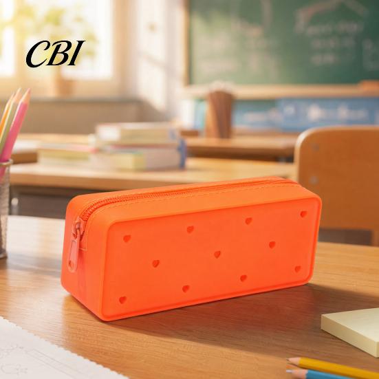 Supplies Bag Silicone Pencil Case, Cute Heart Star Shape Large Pouch, Case Soft Pen for Students, School Stationery Organizer