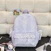 Simple casual striped schoolbag Female junior high school student backpack Large capacity class commuter travel backpack