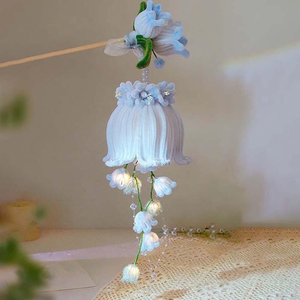 Handmade Bellflower Lantern Glowing Handheld Light Muguet Flower Lamp Holiday Party белый