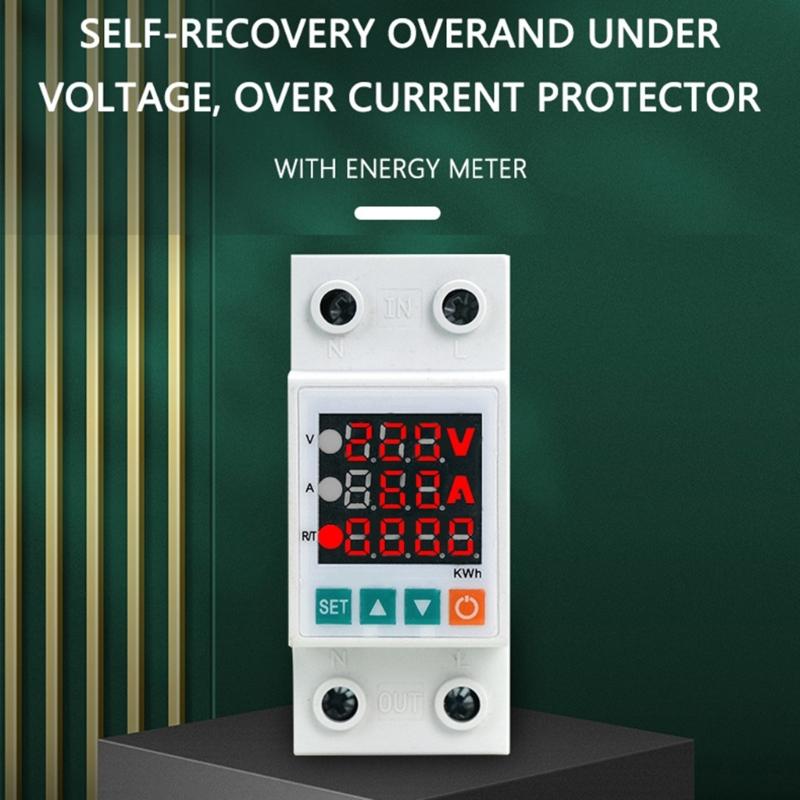 Upgraded Electricity Usage Monitor with Voltage Current Display Digital Power- Energy Tester Easy Wiring for Household