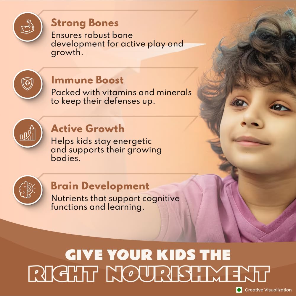 Nutrela Kids Protein Powder Chocolate Flavor 400 G Nutritional Drink Mix For Growing Children Daily Nutrition Support