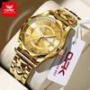 Men's Watches Trend Fashion Original Quartz Watch for Man Stainless Steel Strap Rhombus Mirror Waterproof Luminous Date Wristwatch
