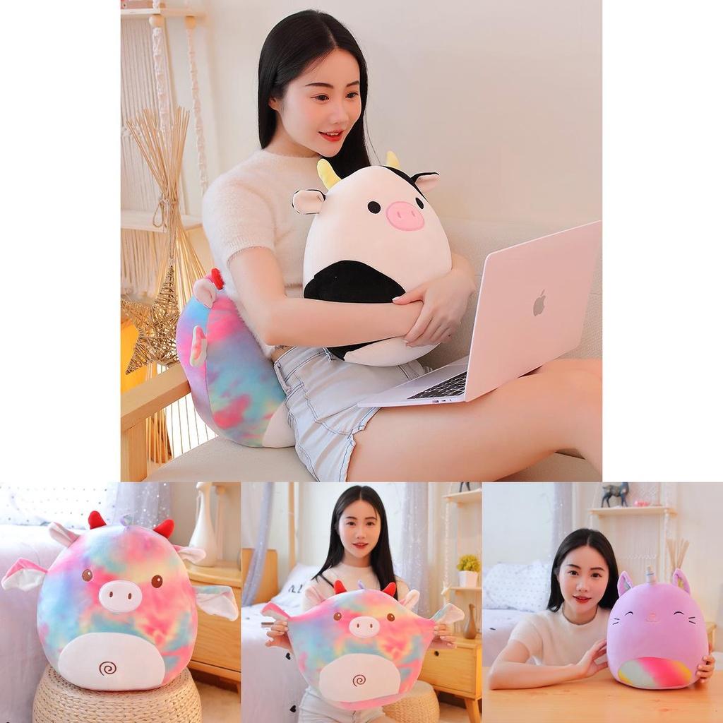 Cute Unicorn Plush Toy Bat Pillow For Kids Rainbow Pig Cat Cow And Bat Designs 35cm