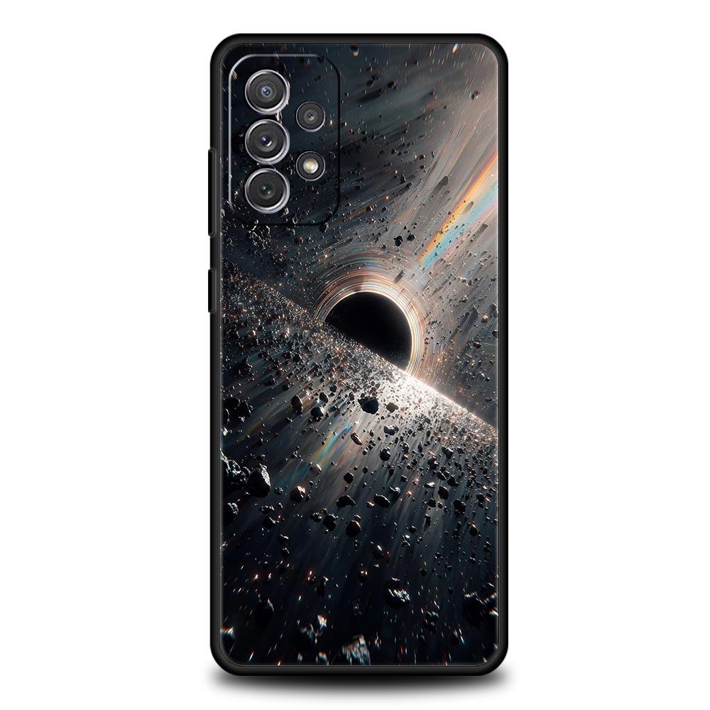 Universe Starry Sky Moon Phone Case for Samsung Galaxy A55 A35 A17 A07 A15 A13 A25 A51 A71 A72 A73 A32 A52 A52S A41 5G Soft TPU