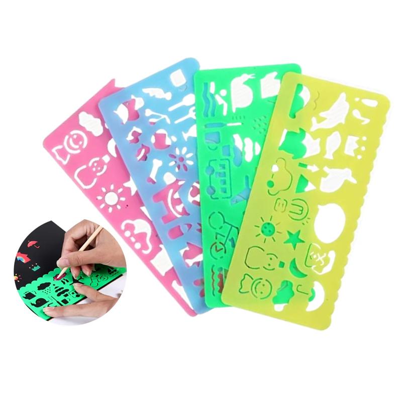 4Pcsset Children Painting Template Drawing Stencils Set Early Childhood Drawing Toys Art Crafts Kids Educational Toy Tmz