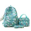 Women's Backpack Three-Piece Set Rainbow Print Student Schoolbag Large Capacity Backpack