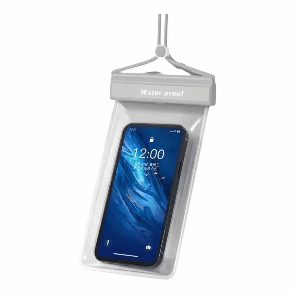 Solid Color Waterproof Phone Bag Hanging Rope Mobile Phone Pouch Hanging Neck Phone Bag Swimming
