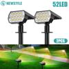 1-2PCS 52LED Solar Spot Lights Outdoor IP65 Waterproof 3 Lighting Modes Landscape Wall Lamp for Garden Yard Tree Lawn Pathway