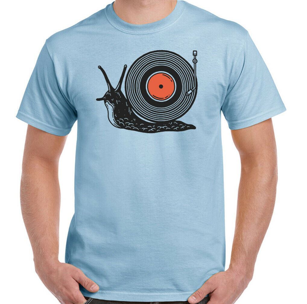Vinyl T-shirt Slug Mens Funny DJ DJing Decks Record Player Technics Dance Music XXL