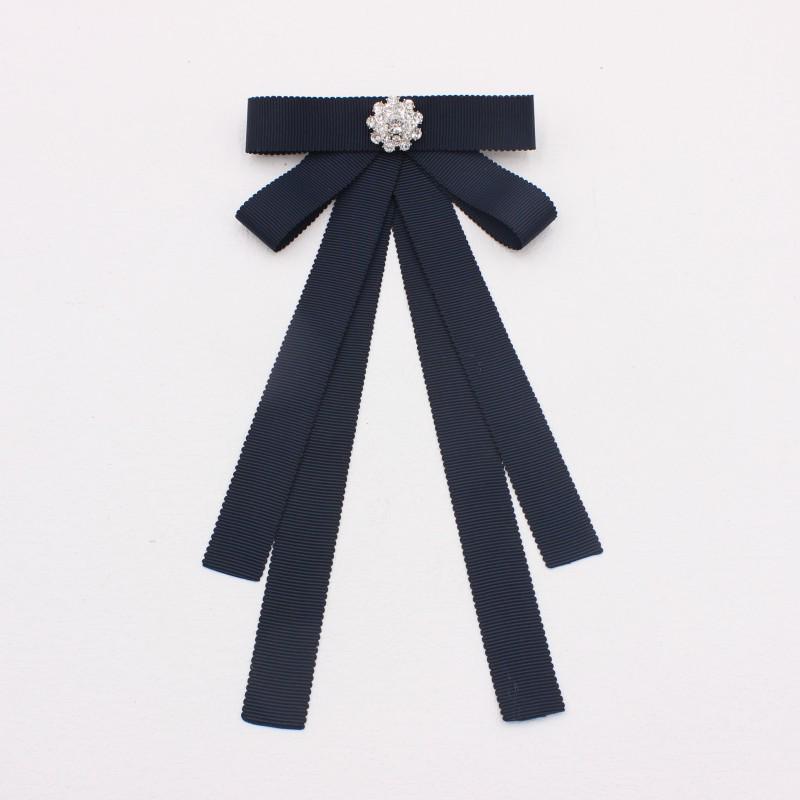 Academy Style Sailor Suit Ribbon Tie with Brooch and Floral Collar