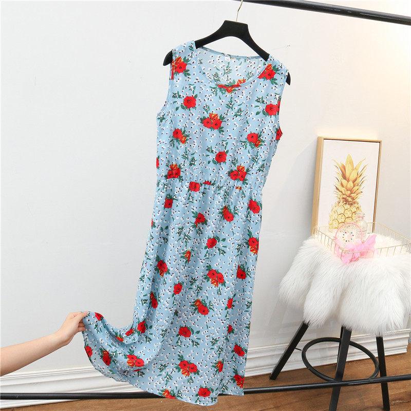 Stylish Striped Sleeveless Dress for Middle-aged & Elderly Women, Mid-length, Loose Fit, Slimming & Versatile Design