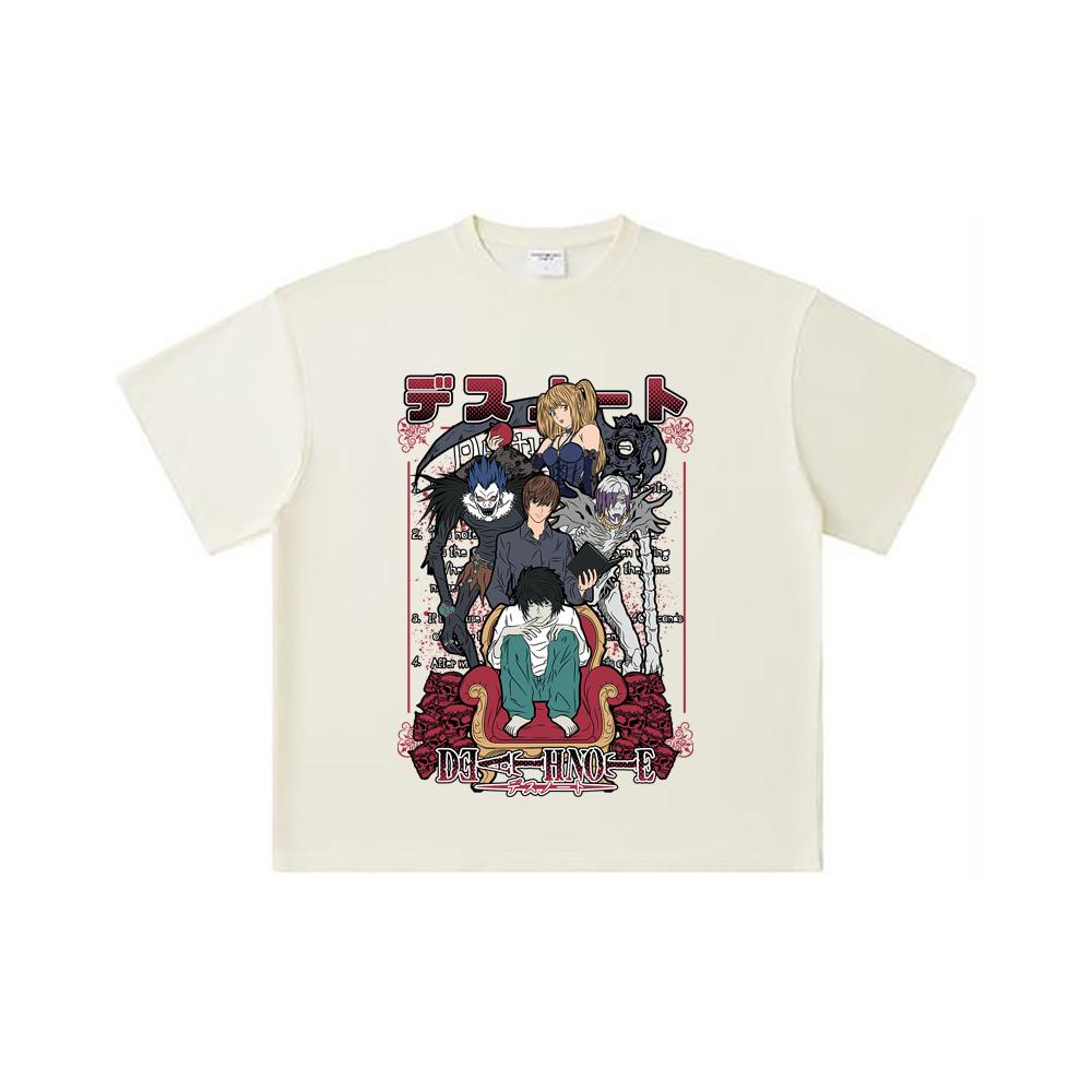 

260 GSM Double Yarn 32 Count 100% Cotton Death Note V1 Print Unisex Heavy Cotton T Shirt S абрикосовый