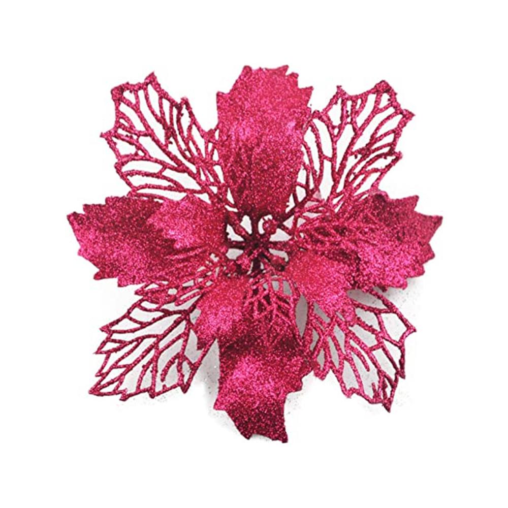 5/10 Stück Weihnachtsdekoration Künstliche Blumen 11CM Weihnachtsbaum Anhänger Ornamente für Heimdeko Navidad Neujahr 2026 Girlande