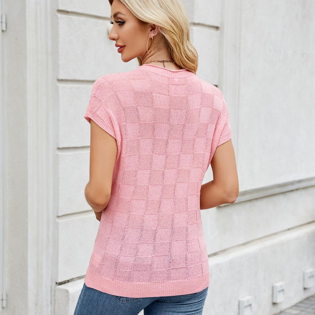 Dámská móda Ležérní Léto Jaro Jednobarevné halenky a košile s krátkým rukávem a výstřihem do O