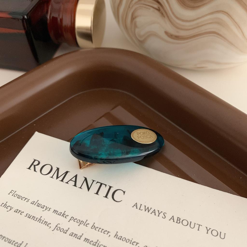 Korean Hair Clips for Women Elegant Colorful Solid Color Oval Marble Pattern Hair Barrettes Girls Hair Clip Hair Accessories New