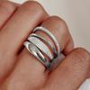 4pcs/Set Women's Simple Multi-Design Synthetic Zirconia Inlay Stackable Rings for Wedding Banquet, Elegant Everyday Casual Wear Accessories Special Gr