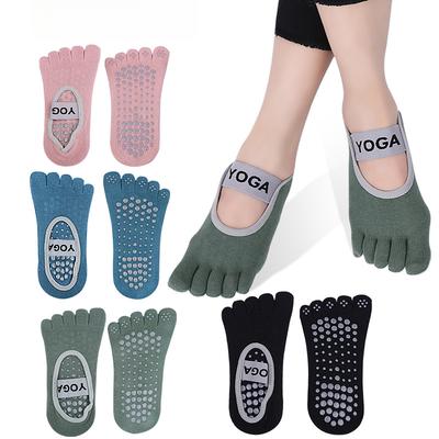 Beş Parmaklı Yoga Çorapları Yumuşak ve Yüksek Esnekliktedir, Cilt Dostudur, Ter Emici 3D Parçacıklara Sahiptir, Plantar Kaymaz ve Yavaş Basınçlıdır, Geniş Bantlı Arkasız Parmaklı