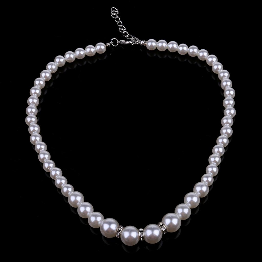 1 Set Beautiful Pearl Necklace Earrings Bracelet for Best Friend Wedding Party
