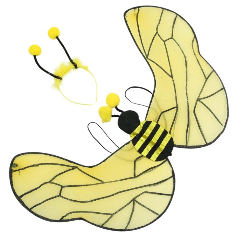 3Pieces Animal Bumblebees Costumes Honeybee Costume Set Halloween Cosplay Costumes Fun Pretend Play Accessories
