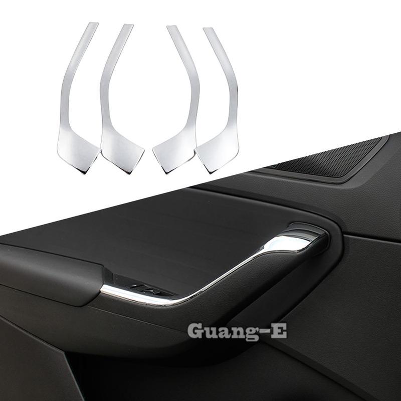 Molding Door Window Glass Inner Panel For Skoda Kodiaq 2017 2018     Armrest Lift Switch Button Trim Frame 4pcs