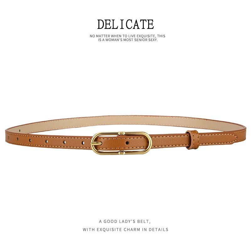 Womens Slim Leather Belt With Pin Buckle Casual Fashion Waistband Jeans Pants