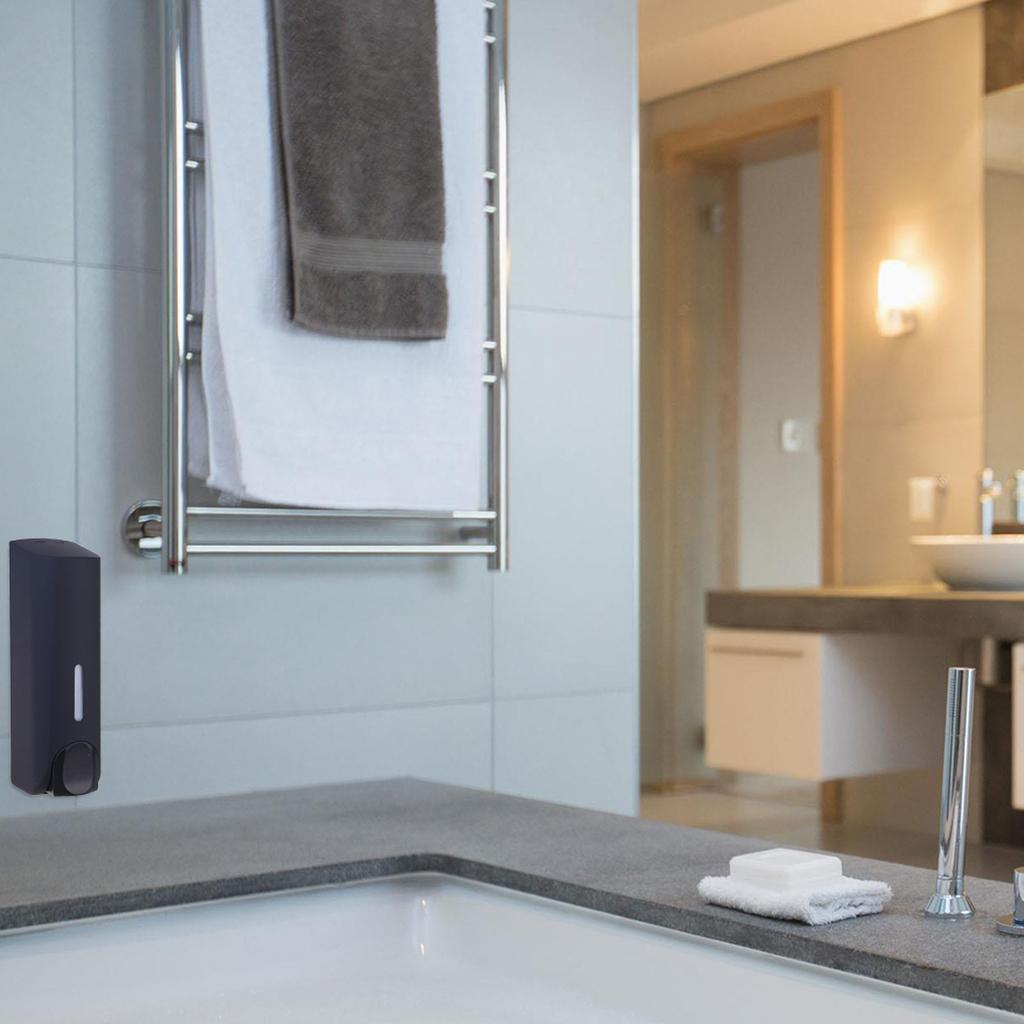 1Pcs Wall-Mounted Soap Dispenser Bathroom Hotel Grade Stainless Steel Push Button Lotion Bottle Shampoo Dispenser Easy Install