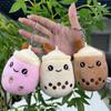 Stuffed Boba Milk Tea Keyring Plush Doll Boba Doll Plush Toys Bubble Tea Keychain  Girl Friend