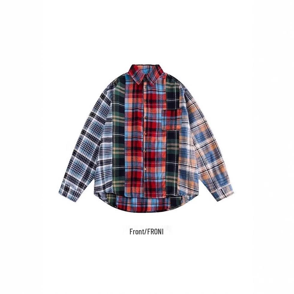 Korean Retro Plaid Long-Sleeve Unisex Shirt Jacket - 2024 Spring Trend