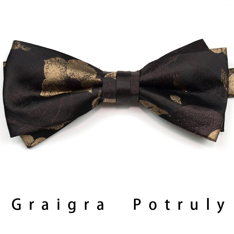 Men'S Formal Business Tie 8Cm Trend Ethnic Style Guochao Chinese Style Bow Tie Pocket Towel Set Retro Coffee