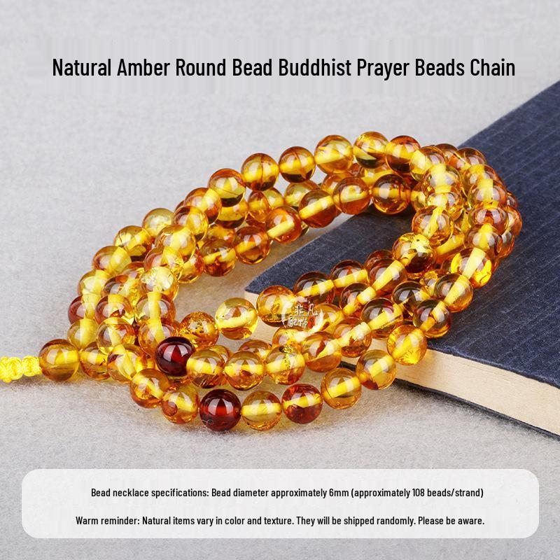 Natural Amber Beeswax Flower Beads Bracelet with Star and Moon Design - Multi-Treasure Bodhi Clavicle Chain for DIY Accessories