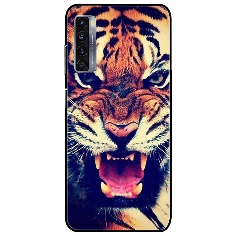 For TCL 20L Plus Case 20L+ Silicone Soft Shockproof TPU Back Cover for TCL 20S 20L Case Black Bumper Painted Funda TCL20S Capa