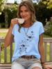Elegant Floral Branch Print Casual Women's T-Shirt Crew Neck Short Sleeve Tee for Women Summer Holiday Daily Fashion Streetwear