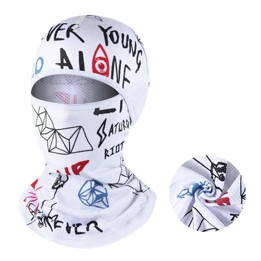 Summer Cool Balaclava Ice Silk Cycling Full Face Cap Sun Anti-UV Protection Sports Face Cover Headwear Bike Motorcycle Men's Hat
