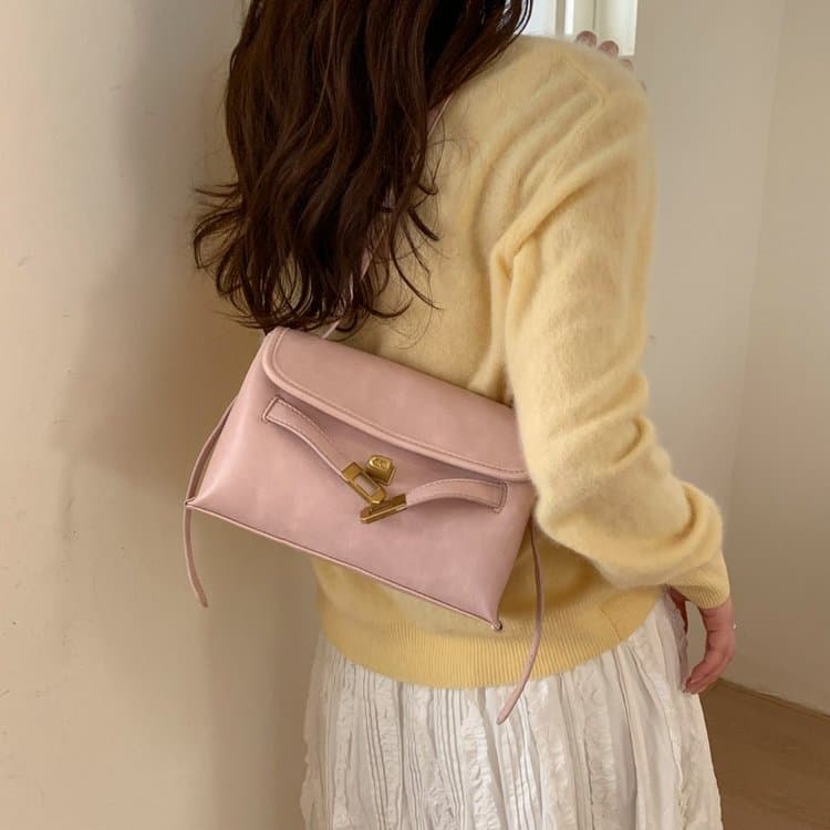 Metal Lock Underarm Bag Women's One-shoulder Crossbody Bag